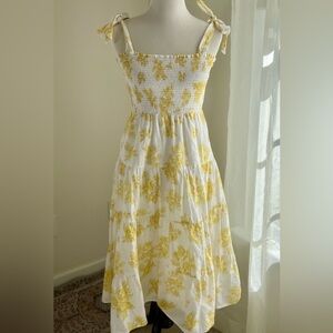 Chelsea & Violet Yellow Toile Print Sundress Boutique Spring Dress S Small